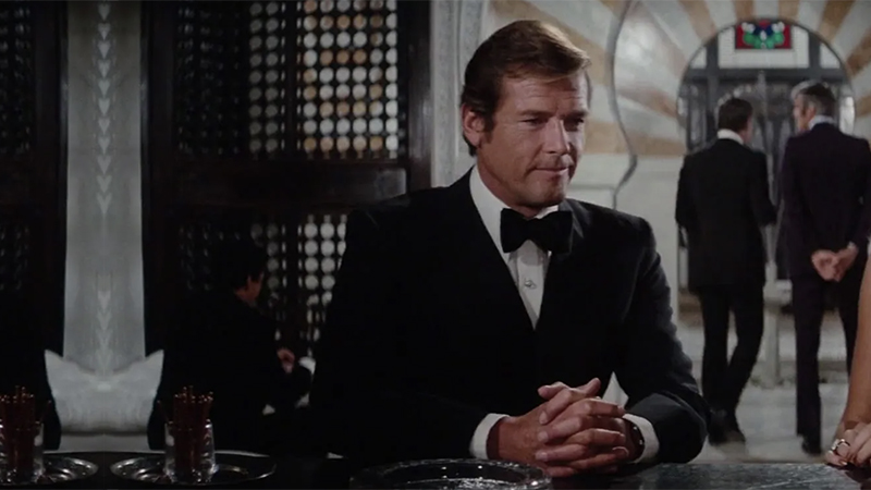 Roger Moore as James Bond in The Spy Who Loved Me.