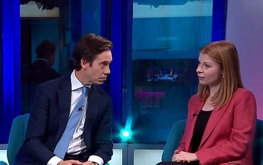 RoryStewart_Newsnight Rory Stewart turns to look at Ailbhea Rea during a Newsnight panel discussion